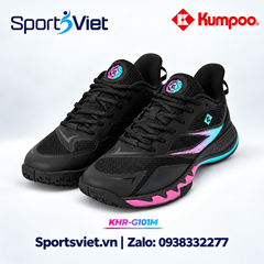 Giày Kumpoo KHR-G101M cầu lông, Pickleball, bóng chuyền nam nữ màu đen, trắng – Thiết kế đẹp, năng động