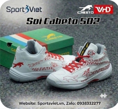 Giày VHD Bóng Chuyền Cabeto Sói 502 Cổ Cao Giá Rẻ Màu Trắng Đỏ – Giày Cày Sân Bê Tông