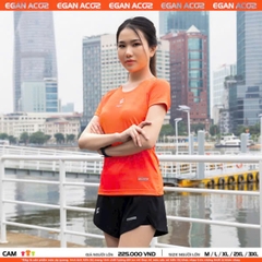 Áo chạy bộ nữ Egan AC02 màu cam chính hãng