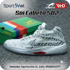 Giày VHD Bóng Chuyền Cabeto Sói 502 Cổ Cao Giá Rẻ Màu Trắng Đen – Giày Cày Sân Bê Tông