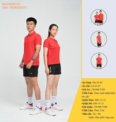 Quần áo cầu lông nam nữ màu đỏ Amura - Sportsviet