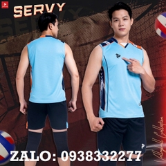 Quần áo bóng chuyền nam sát nách Just Play chính hãng (màu xanh ngọc)