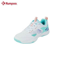 Giày cầu lông nam nữ Kumpoo E319 màu trắng xanh chính hãng