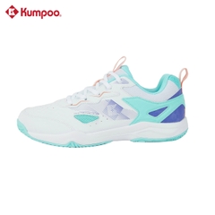 Giày cầu lông nam nữ Kumpoo E319 màu trắng xanh chính hãng