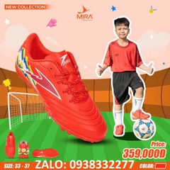 Giày bóng đá Mira Carnix Kid  sân cỏ nhân tạo trẻ em chính hãng màu kem