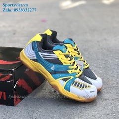 Giày thể thao APAVI (cầu lông, bóng chuyền, bóng bàn, pickleball) màu xanh vàng