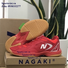 Giày cầu lông nam nữ giá rẻ Nagaki chính hãng màu đỏ