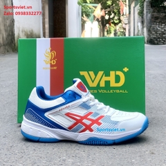 Giày bóng chuyền nam nữ sân bê tông VHD Acura - Màu trắng xanh