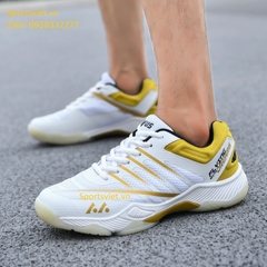Giày cầu lông nam nữ Lefus L026 màu trắng vàng chính hãng