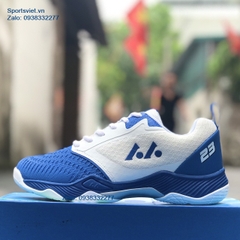 Giày cầu lông nam nữ Lefus L023 chính hãng màu trắng xanh