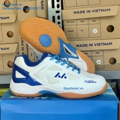 Giày cầu lông nam nữ Lefus L022 New chính hãng màu trắng xanh