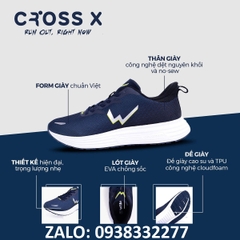 Giày chạy bộ Wika Cross X màu navy