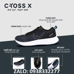 Giày chạy bộ Wika Cross X màu đen
