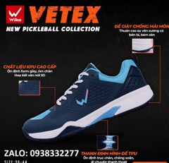 Giày Pickleball Tennis Wika Vetek chính hãng (Xanh navy)