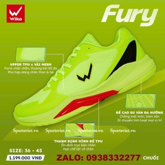 Giày Pickleball Wika Fury chính hãng (xanh chuối)