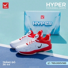 Giày Pickeball Wika Hyper chính hãng màu trắng đỏ