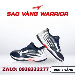 Giày bóng chuyền sao vàng Warrior trắng đen chính hãng