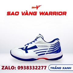 Giày bóng chuyền sao vàng Warrior trắng xanh chính hãng