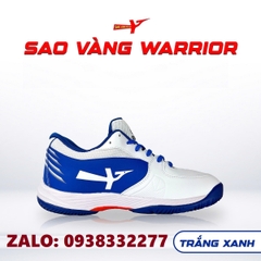 Giày bóng chuyền sao vàng Warrior trắng xanh chính hãng