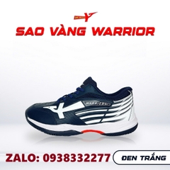 Giày bóng chuyền sao vàng Warrior trắng đen chính hãng
