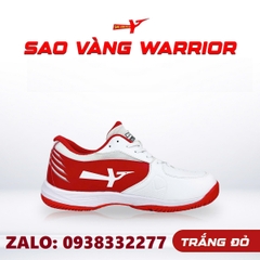 Giày bóng chuyền sao vàng Warrior trắng đỏ chính hãng