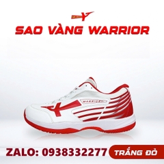 Giày bóng chuyền sao vàng Warrior trắng đỏ chính hãng