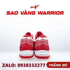 Giày bóng chuyền sao vàng Warrior trắng đỏ chính hãng