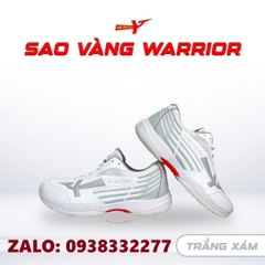 Giày bóng chuyền sao vàng Warrior trắng xám chính hãng