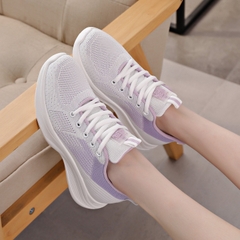 Giày thể thao sneaker nữ Hot Trend -Hamishu 135 màu xám hồng