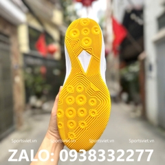 Giày bóng chuyền nam cày sân bê tông VHD 501 trắng xanh cổ cao chính hãng