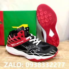 Giày bóng chuyền nam cày sân bê tông VHD 501 đen đỏ cổ cao chính hãng