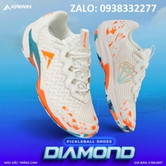 Giày Pickleball Kaiwin Diamond chính hãng màu trắng cam