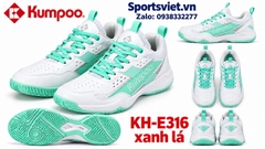Giày cầu lông, giày pickleball nam nữ Kumpoo E316 màu xanh lá chính hãng
