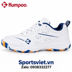 Giày cầu lông, giày pickleball nam nữ Kumpoo E317 màu trắng xanh chính hãng