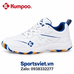 Giày cầu lông, giày pickleball nam nữ Kumpoo E317 màu trắng xanh chính hãng