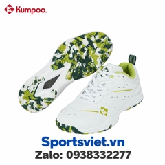 Giày cầu lông, giày pickleball nam nữ Kumpoo E317 màu trắng xanh lá chính hãng