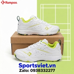 Giày cầu lông, giày pickleball nam nữ Kumpoo E317 màu trắng xanh lá chính hãng