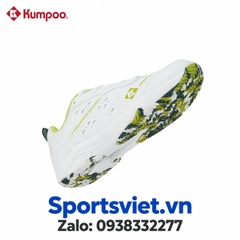 Giày cầu lông, giày pickleball nam nữ Kumpoo E317 màu trắng xanh lá chính hãng