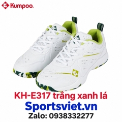 Giày cầu lông, giày pickleball nam nữ Kumpoo E317 màu trắng xanh lá chính hãng