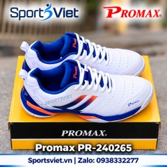 Giày Promax PR-240625 Chơi Cầu Lông, Pickleball, Bóng Chuyền Nam Nữ Chính Hãng Giá Rẻ Màu Trắng Xanh Cam