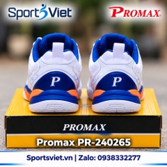 Giày Promax PR-240625 Chơi Cầu Lông, Pickleball, Bóng Chuyền Nam Nữ Chính Hãng Giá Rẻ Màu Trắng Xanh Cam