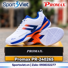 Giày Promax PR-240625 Chơi Cầu Lông, Pickleball, Bóng Chuyền Nam Nữ Chính Hãng Giá Rẻ Màu Trắng Xanh Cam