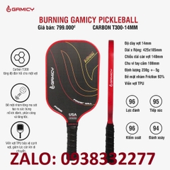 Vợt Pickleball Kaiwin Gamicy Burning T300 chính hãng màu đen