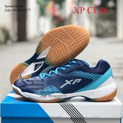 Giày cầu lông -bóng chuyền nam nữ XP CL06 chính hãng màu trắng xanh