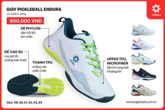 Giày Pickleball Tennis Jogarbola Endura màu trắng chính hãng