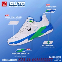 Giày Pickleball Tennis Wika Ruta chính hãng (trắng xanh)