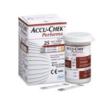 (Date xa) Que thử tiểu đường, đường huyết ACCU-CHEk Performa (Hộp 25 que tặng kèm 10 kim)