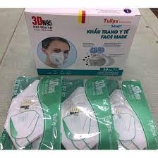 Khẩu trang 3D N95 Tulips chống bụi PM2.5 có Van (Loại xịn hàng Việt Nam túi 1)