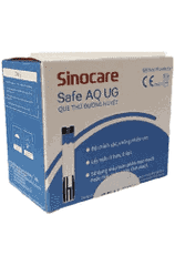 Hộp 50 que thử đường huyết Sinocare Safe AQ UG kèm kim chích máu dành cho máy đo 2 trong 1