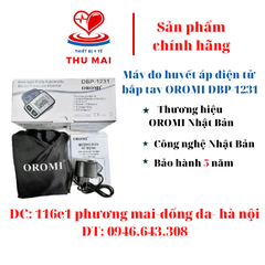 Máy đo huyết áp điện tử bắp tay OROMI DBP-1231 THƯƠNG HIỆU NHẬT BẢN ( BẢO HÀNH 5 NĂM)